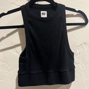 NSF Black Racerback Crop